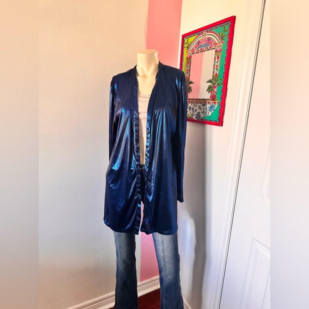 Women's Shimmering Blue Cardigan